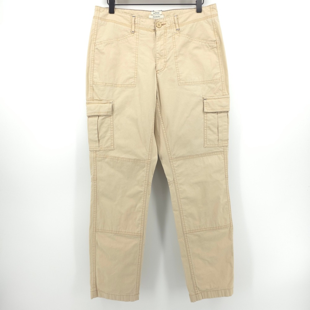 L.L.Bean Womens Pants Favorite Fit 10 Khaki Cargo‎ Utility 505026